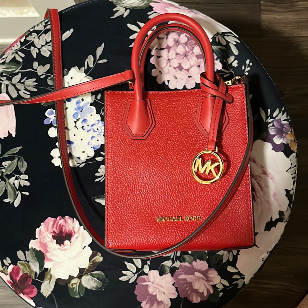 Michael Kors Mercer Extra-Small Pebbled Leather Crossbody Bag